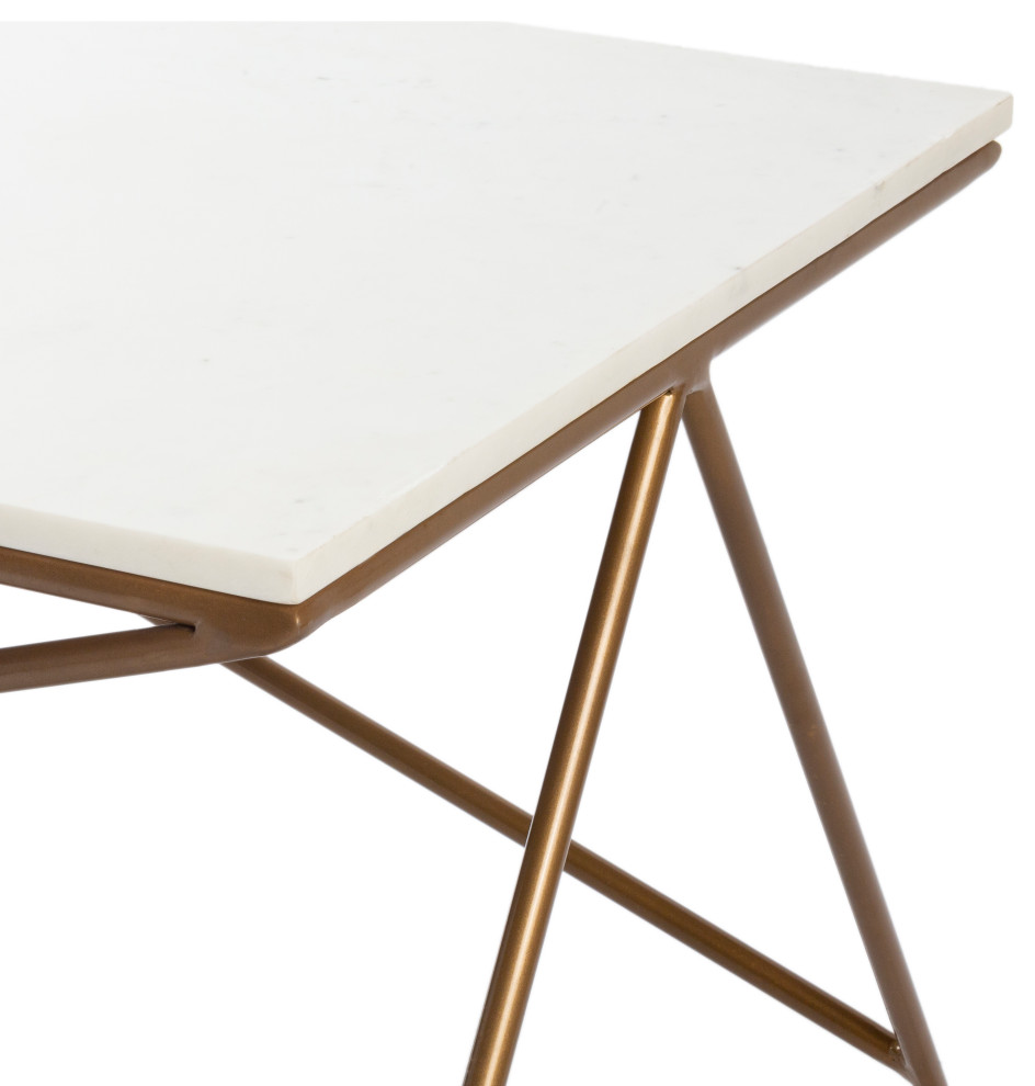 Norah Contemporary Marble Top  Geometric Center Table   Midcentury   Coffee Tables   by Homesquare  Houzz