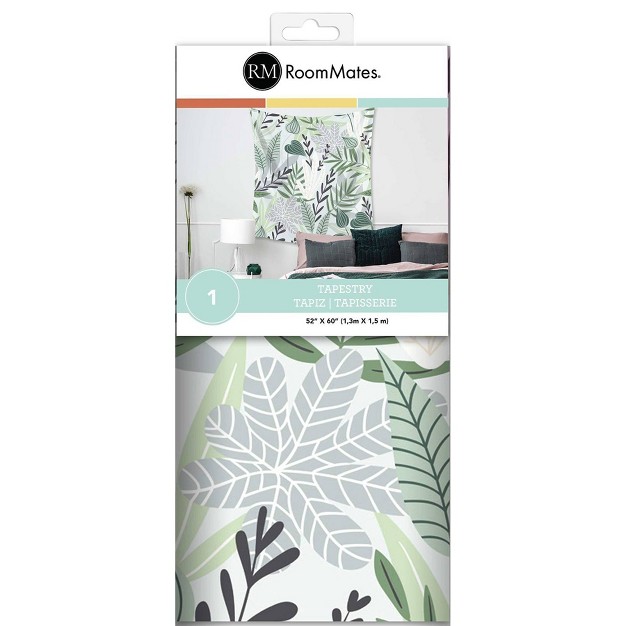 Tropical Leaves Tapestry Roommates