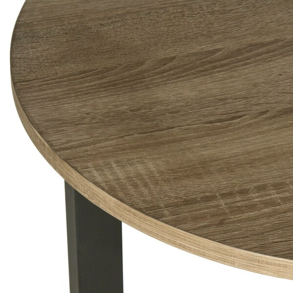 SAFAVIEH Leonard Mid-century Modern Wood Oak/ Black End Table - 22.8