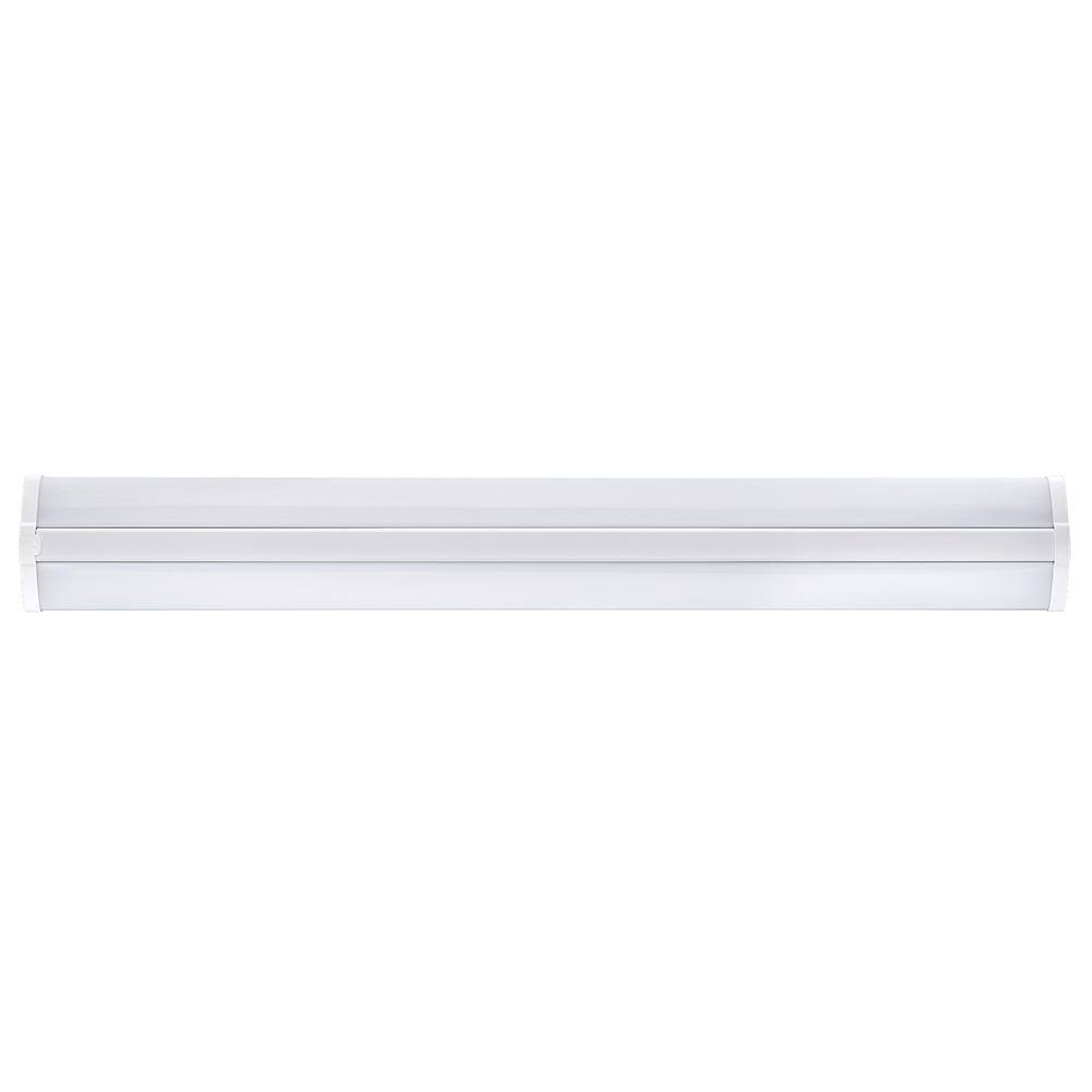 Commercial Electric 4 ft. 5500 Lumens Garage Light Shop Light Office LED Wraparound Light 0 to 10 Volt Dimmable 120-277v 4000K Bright White 56802191