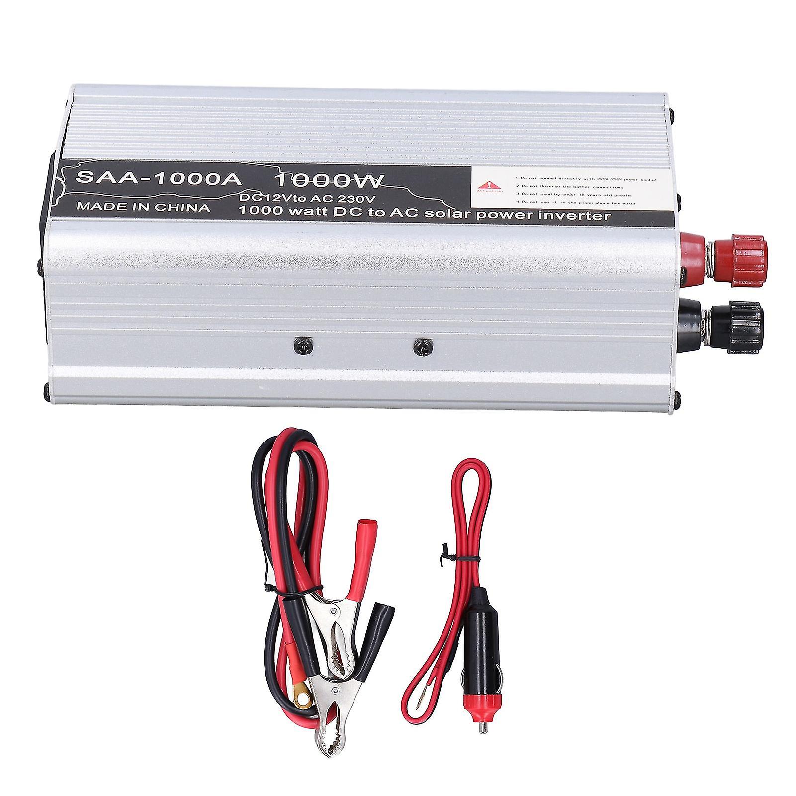 1000W Inverter Aluminum Alloy Solar Power Inverters Multiple Protection DC12V to AC220V