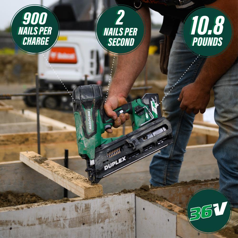 Metabo HPT 36V MultiVolt™  Duplex Nailer Cordless Kit