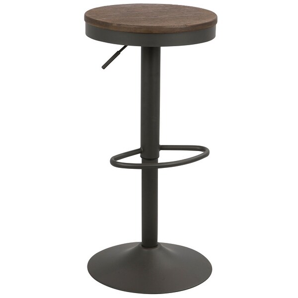 Lumisource Dakota Adjustable Barstool in Brown and Grey - Set of 2 - 15