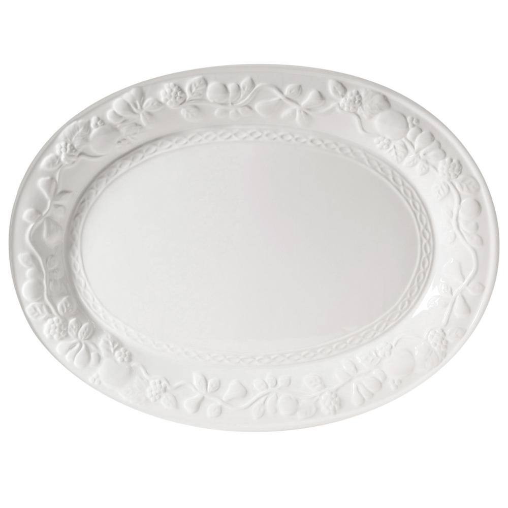 Gibson Home Fruitful White Stoneware Platter 985110156M