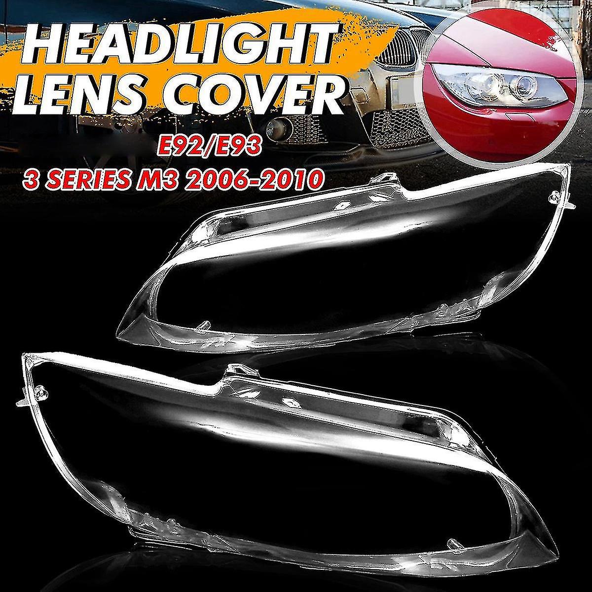 1pair Headlight Head Light Lamp Lens Cover For E92 E93 Coupe 328i 335i 2006-2010