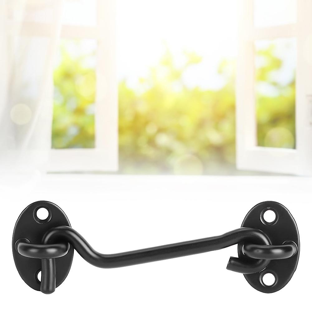 Household Stainless Steel Door Window Latch Hook Cabin Hooks Kit Hardware Accessory Black