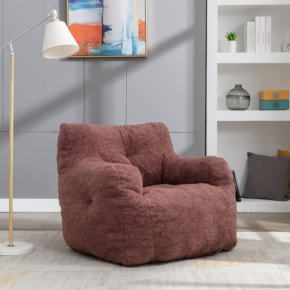 Lazy Sofa Teddy Fabric Bean Bag Chairs for Adults   Kids  Modern Accent Chair Ultra Soft