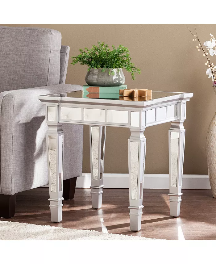 Southern Enterprises Smyth Glam Mirrored Square End Table