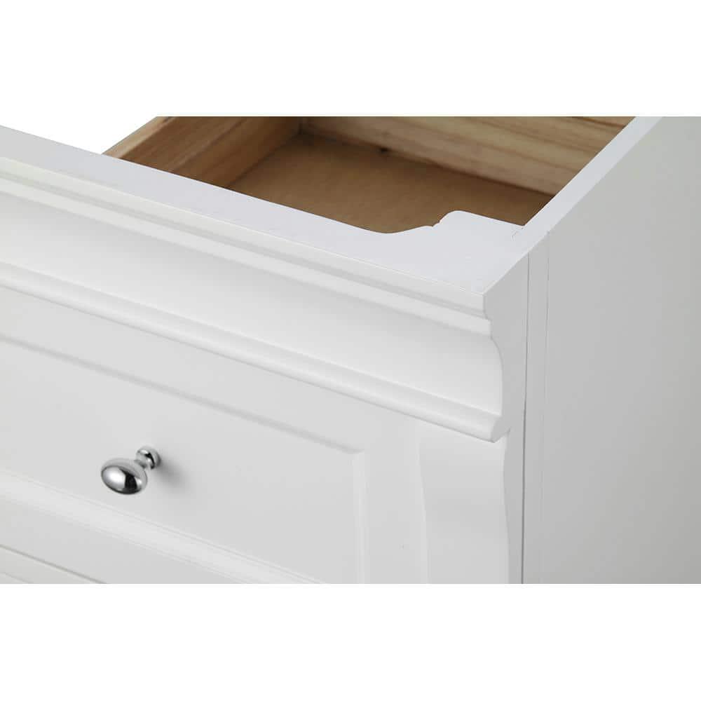 Home Decorators Collection Naples 36 in W Bath Vanity Cabinet Only in White with Right Hand Drawers