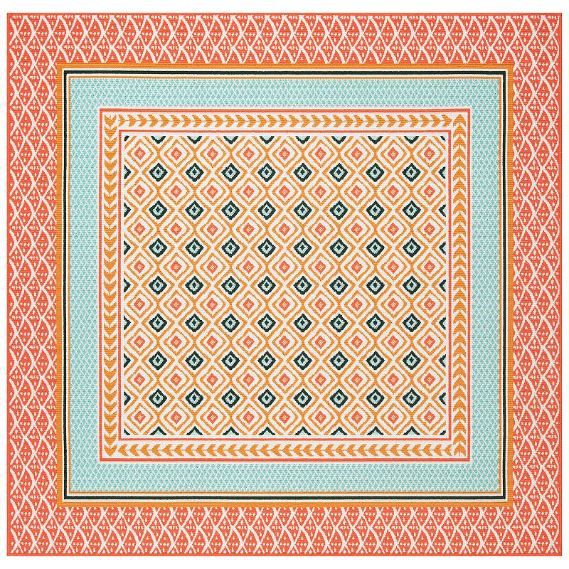 Sonoma Goods For Life® Indoor/Outdoor Warm Geo Border Rug