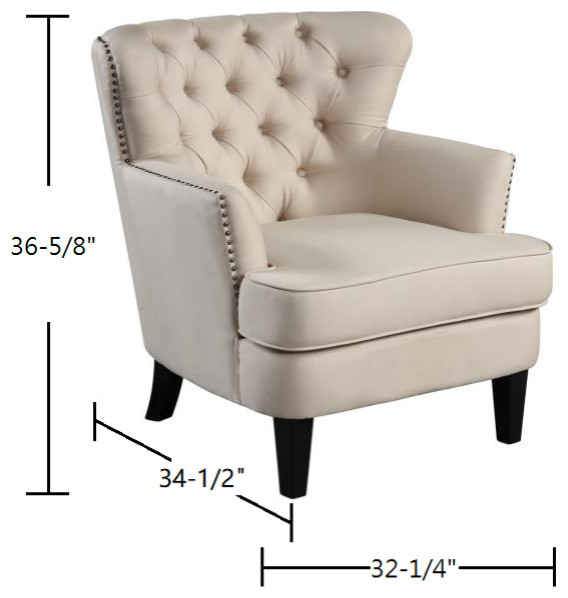 Accent Chair  Beige   Transitional   Armchairs And Accent Chairs   by CII  Houzz