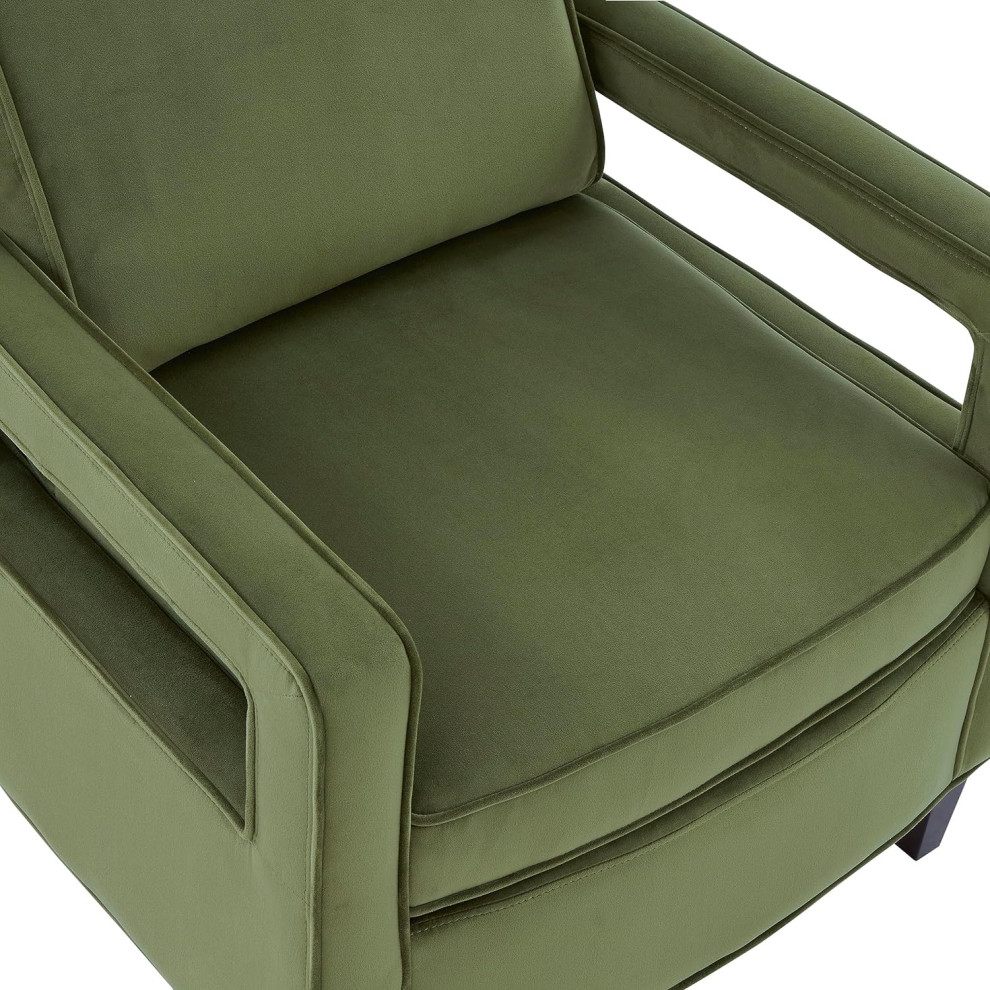 Modern Accent Chair  Velvet Seat With Cushioned Back  ampOpen Arms   Modern   Armchairs And Accent Chairs   by Decor Love  Houzz