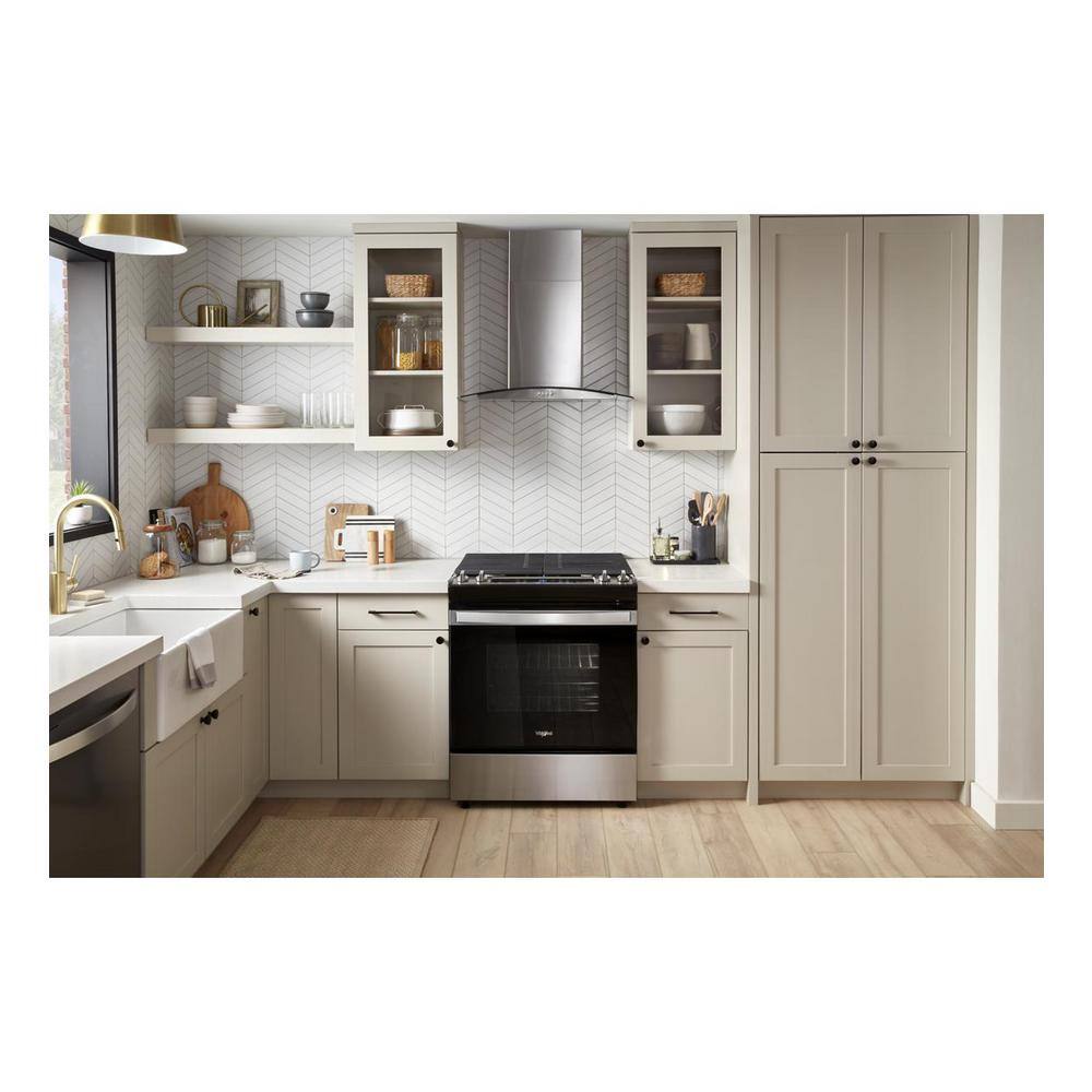 Whirlpool 30 in. 5.0 cu.ft. Gas Range with Self-Cleaning Oven in Stainless Steel WEG515S0LS