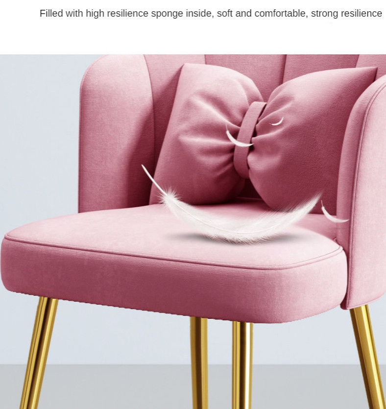 Golden Luxury Makeup Chair with Backrest made of Cotton   Contemporary   Dining Chairs   by Miron Demid LLC  Houzz