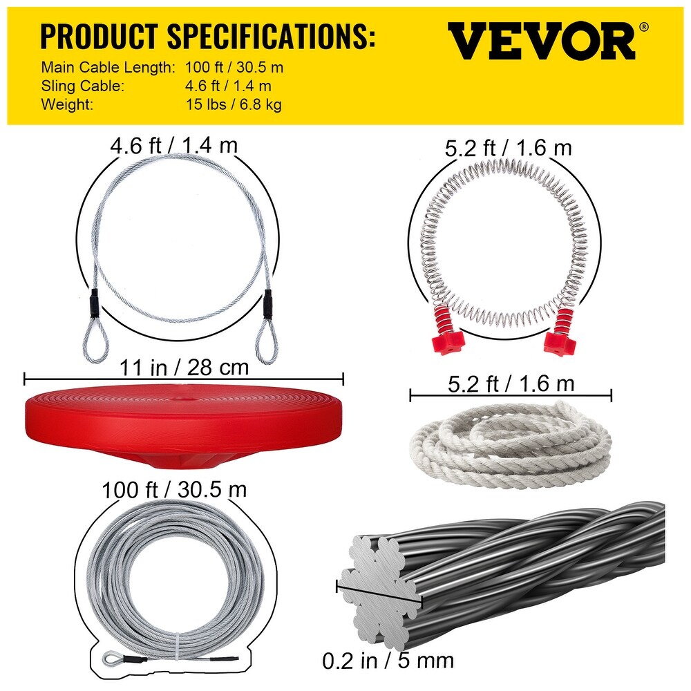 VEVOR Backyard Zipline Kit Outdoor Yard Toys with Seat  Brake  and Steel Trolley