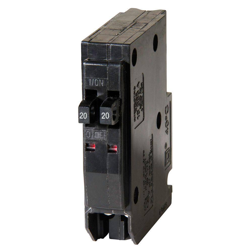 Square D QO 2-20 Amp Single-Pole Tandem Circuit Breaker QO2020C