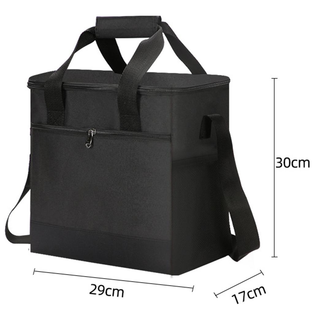 Outdoor Picnic Bag Bag Handle Insulated Leak Food Container Basket Black