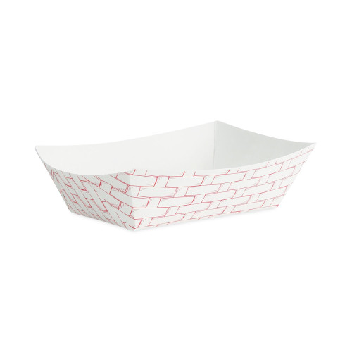 Boardwalk Paper Food Baskets， 0.5 lb Capacity， Red/White， 1，000/Carton (30LAG050)