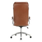 Modern Comfort Verismo Bonded Leather High-Back Executive Chair， Brown/Chrome， BIFMA Certified