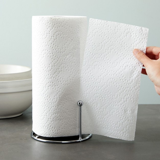 Juvale Countertop Paper Towel Holder For Kitchen Organization Vertical Stainless Steel Holder For Home D cor Withtension Arm Weighted Base 6x12 In