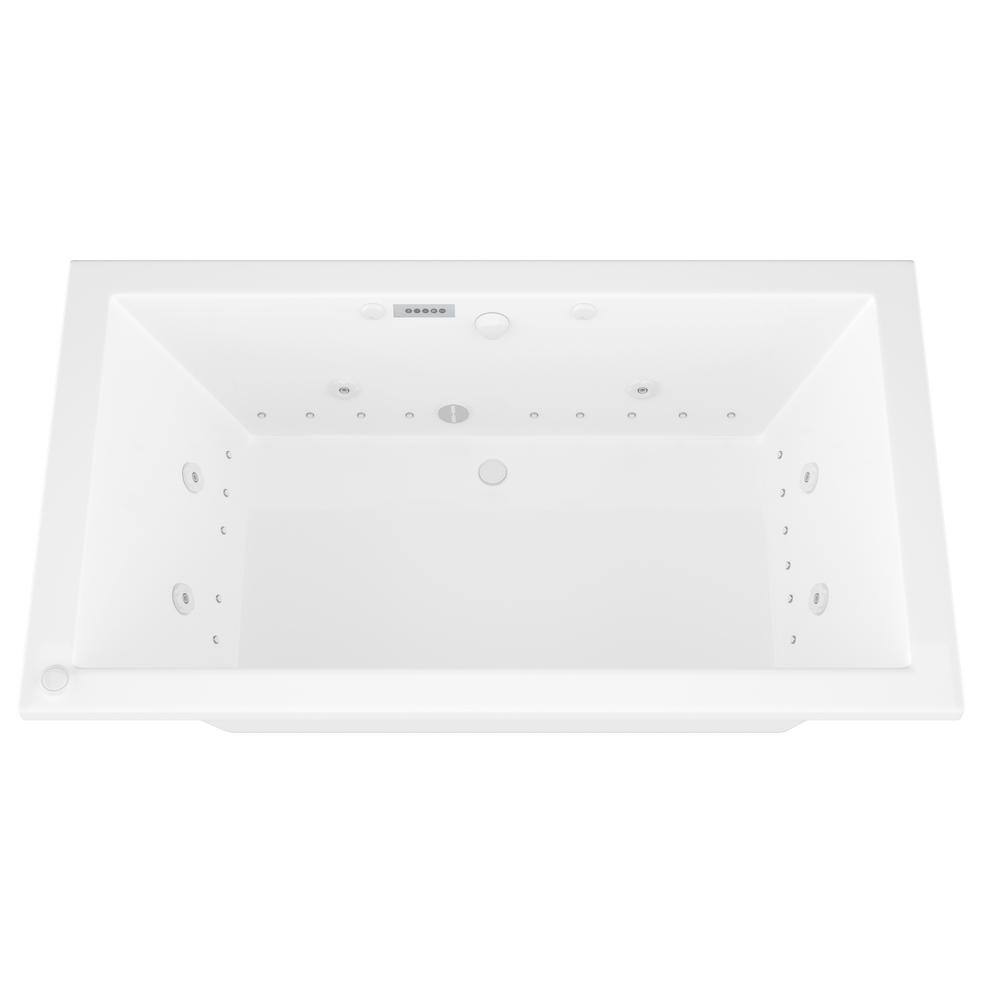 Universal Tubs Sapphire Diamond Series 6 ft. Center Drain Rectangular Drop-in Whirlpool and Air Bath Tub in White HD4272VNCDLX