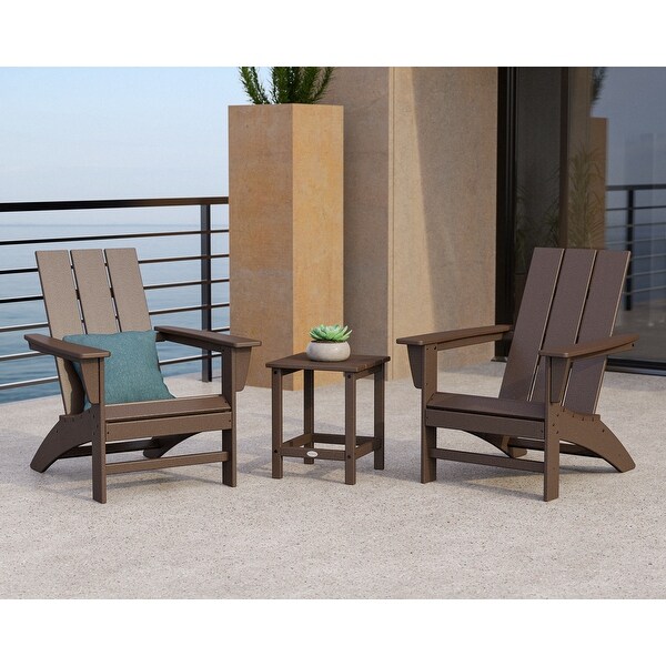 POLYWOOD Modern 3Piece Adirondack Set with Long Island 18