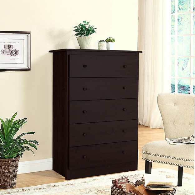 Costway 5 Drawer Dresser Functional Storage Organizer Closet