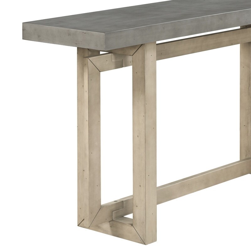 Contemporary Entryway Console Table with Industrial inspired Concrete Wood Top