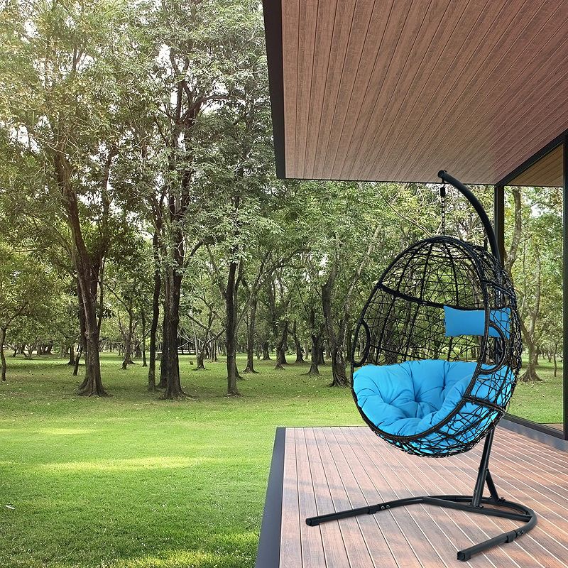 Hanging Cushioned Hammock Chair with Stand