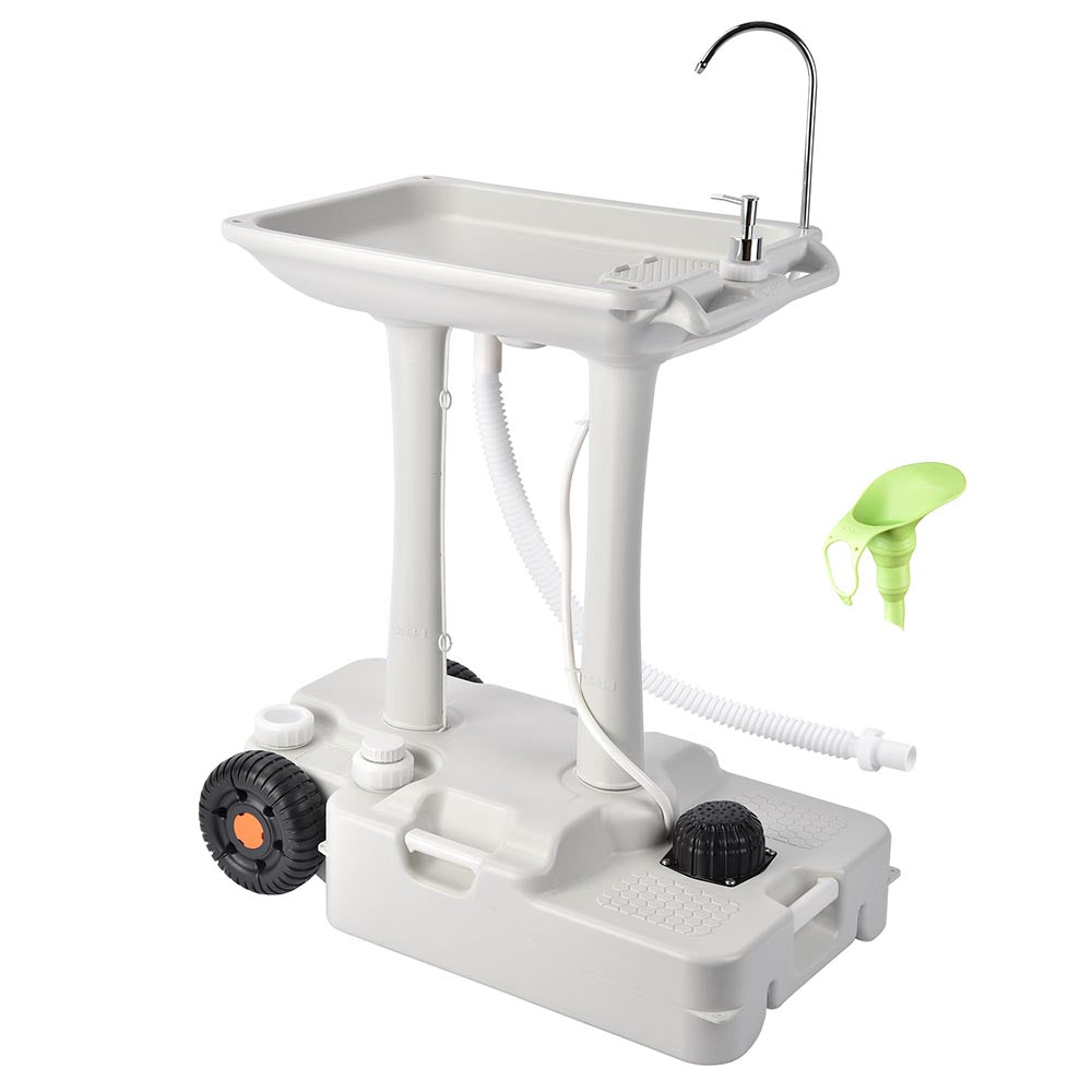 Yescom 8-Gal Foot Pump Hand Washing Station with Wheels Handle