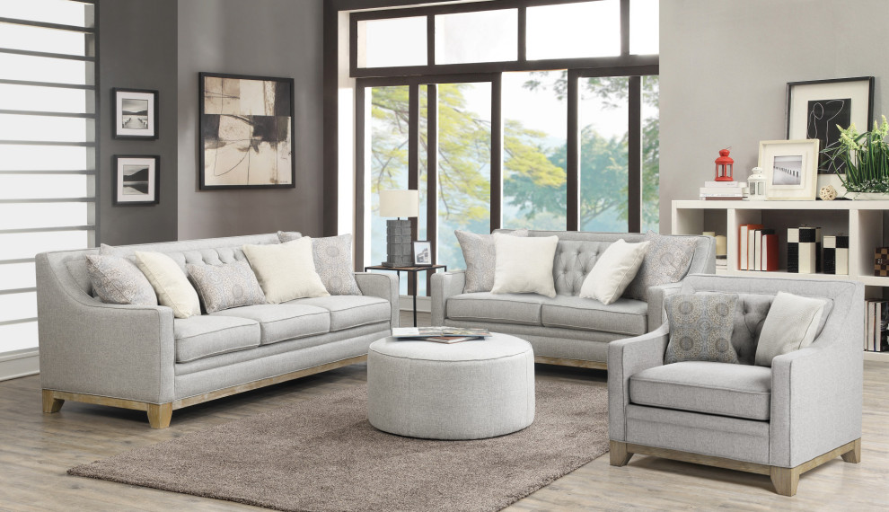 Meredith Accent Chair  Wickham Gray   Transitional   Armchairs And Accent Chairs   by Lorino Home  Houzz