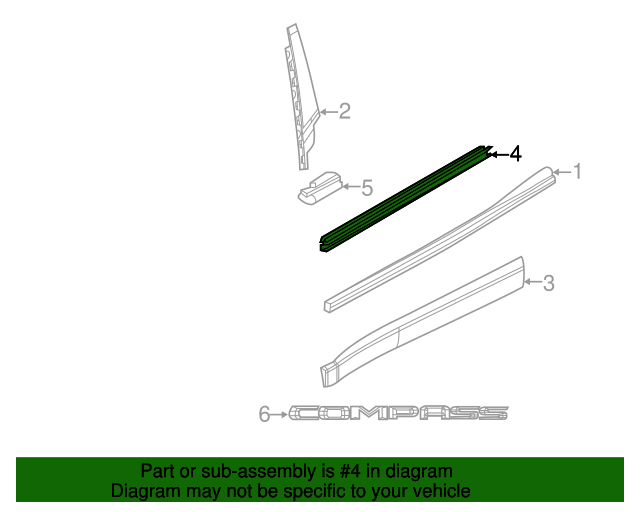 Genuine OE Mopar Belt Weather-Strip - 68242113AA