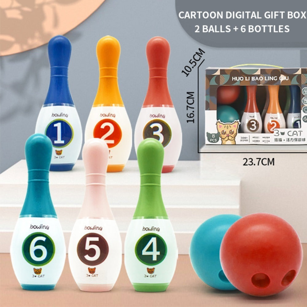 Party Children Number Game Boys Girls Balls Bowling Set Sports Toys Toddler Toys Kids Bowling Set 15CM