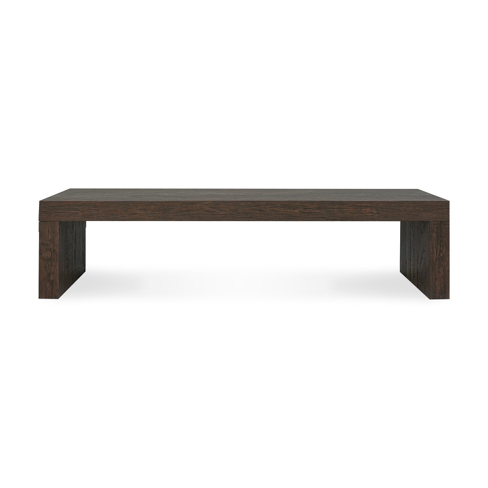 Aurelle Home Eliose Rustic Reclaimed Oak Rectangular Dining Bench