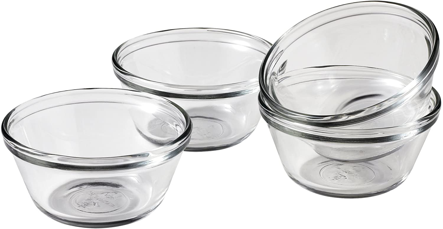 Anchor Hocking Essentials Glass 6 Oz. Clear Custard Cup， 4 Piece