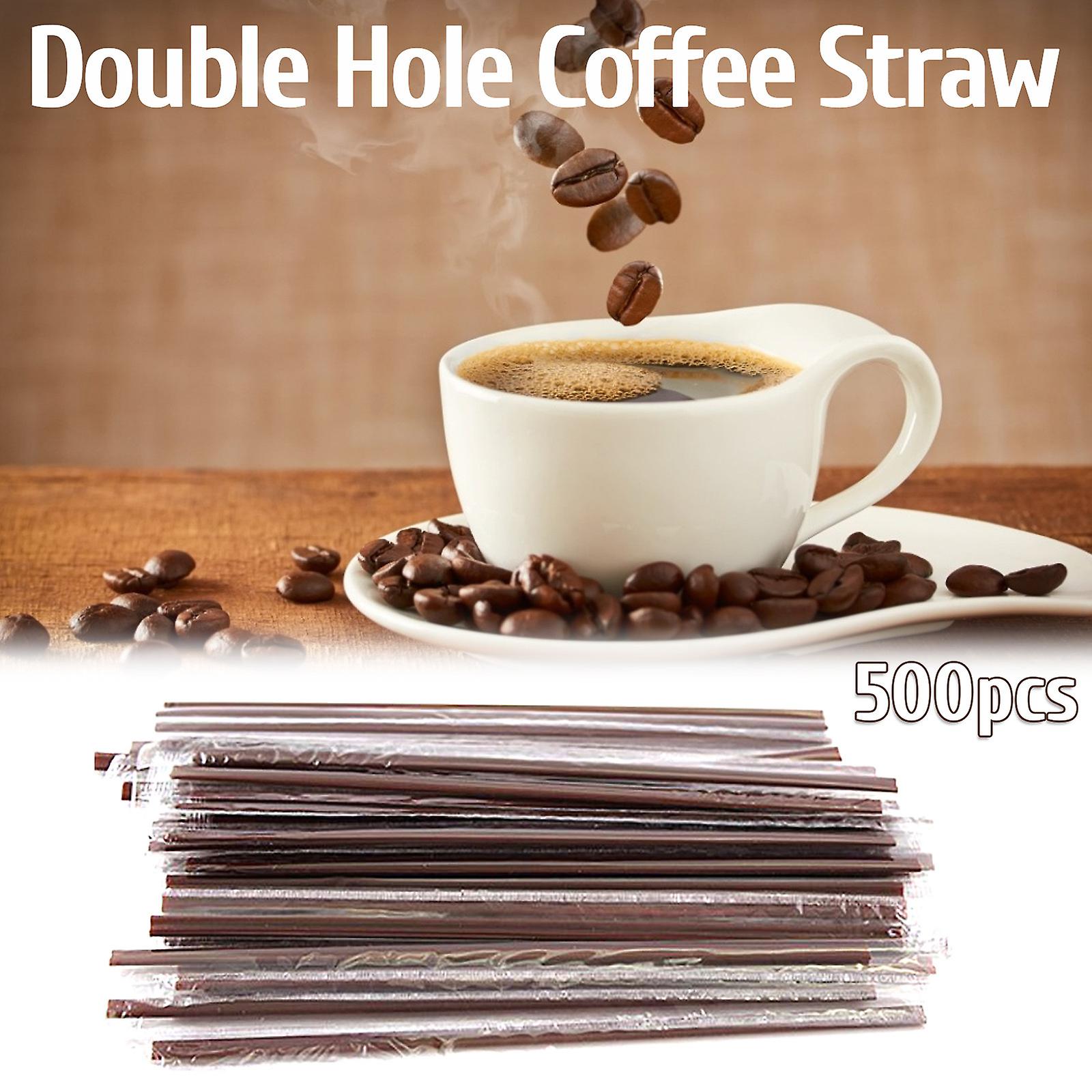 Disposable Independent Packaging Coffee Plastic Double Hole Straw (500pc)