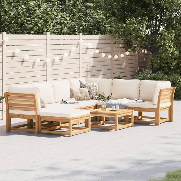 vidaXL Patio Sofa with Cushions 2Seater Outdoor Loveseat Solid Wood Acacia