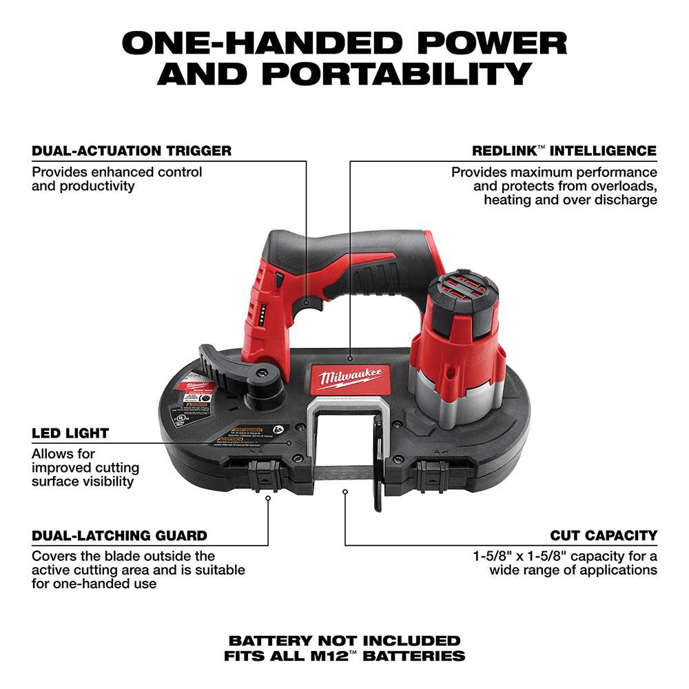 Milwaukee M12 Sub-Compact Band Saw (Tool Only) 2429-20 from Milwaukee