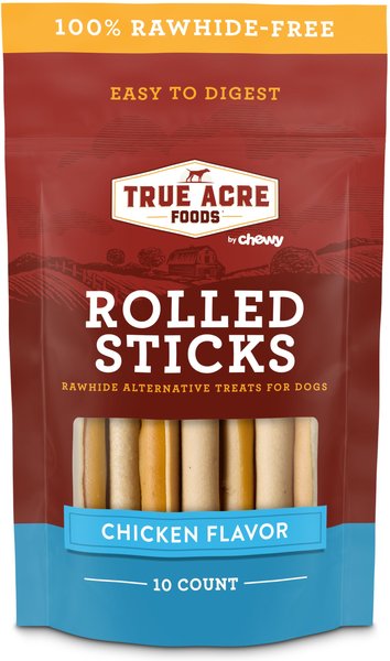 True Acre Foods Rawhide-Free Rolled Sticks Chicken Flavor Dog Treats