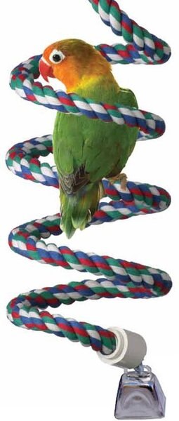 Super Bird Creations Rope Bungee Bird Perch， Color Varies， Small