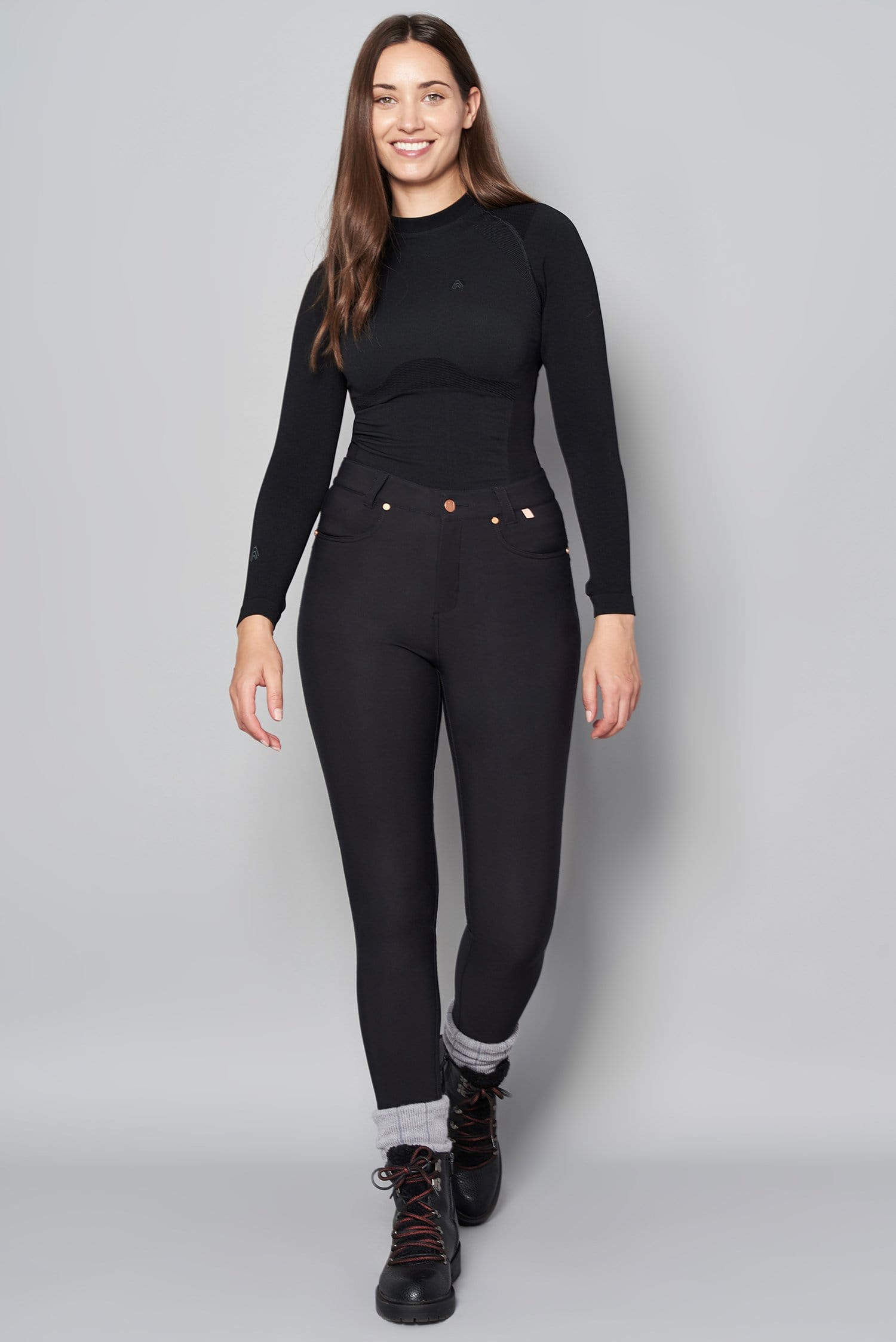 Thermal Skinny Outdoor Trousers - Black