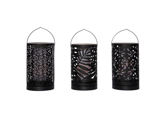 Alpine Assorted Laser Cut Lantern with Flickering Yellow LEDs - QVA174ABB