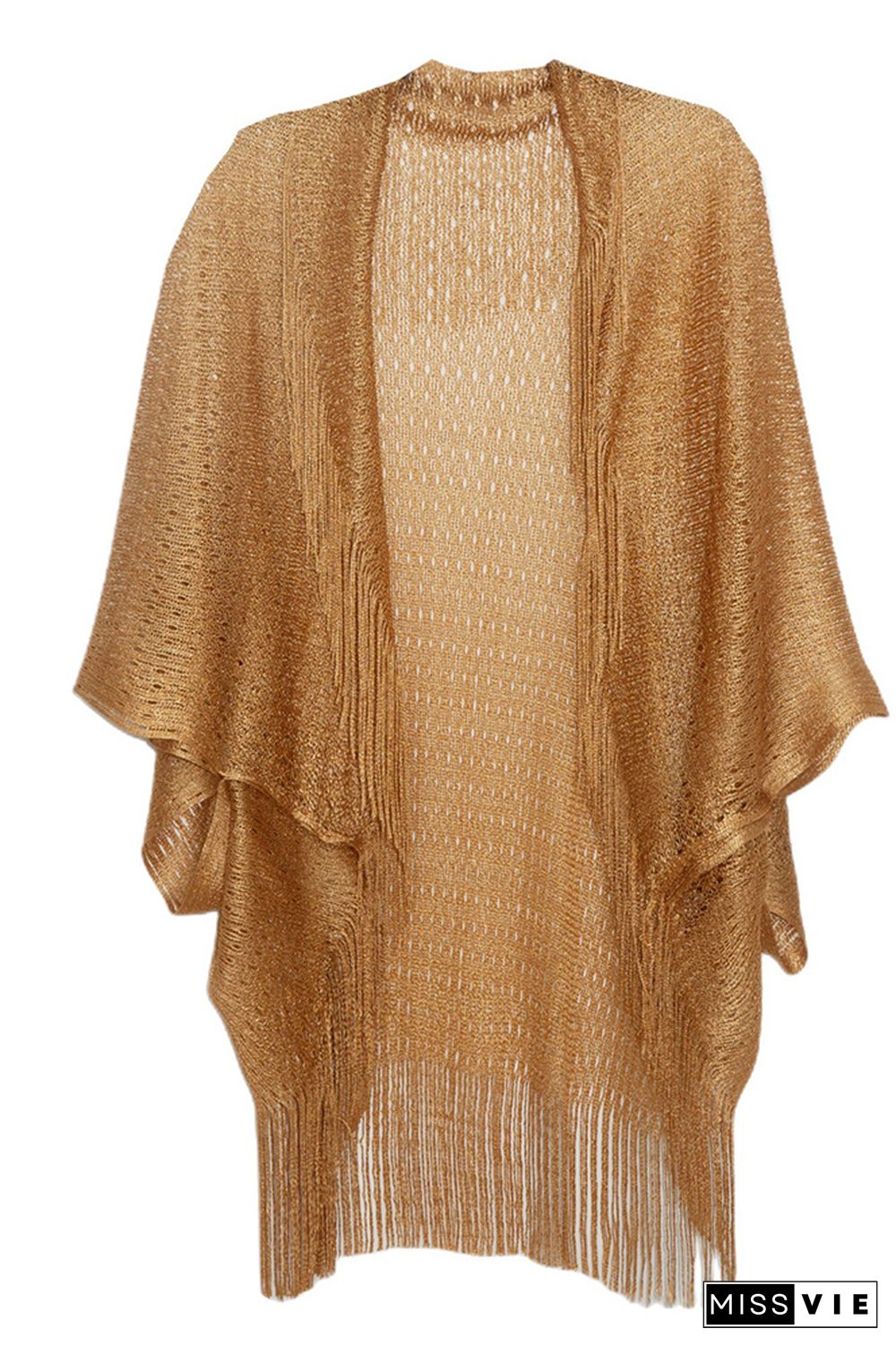 Colorful Stripes Tassle Eyelet Cover Up