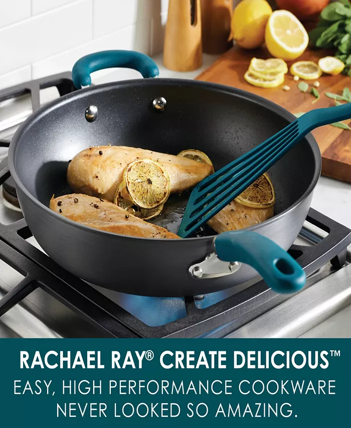 Rachael Ray Create Delicious Hard-Anodized Aluminum 12.5 Nonstick Deep Skillet