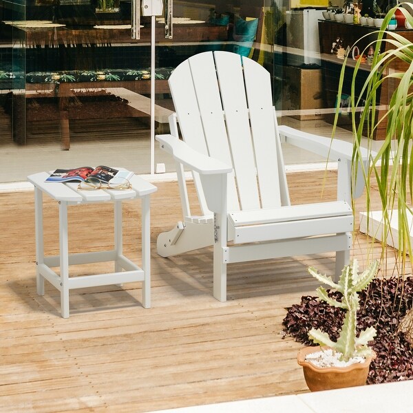 Adirondack Outdoor Side Table，HDPE Plastic End Tables for Patio，Backyard，Pool，Easy Maintenance Weather Resistant