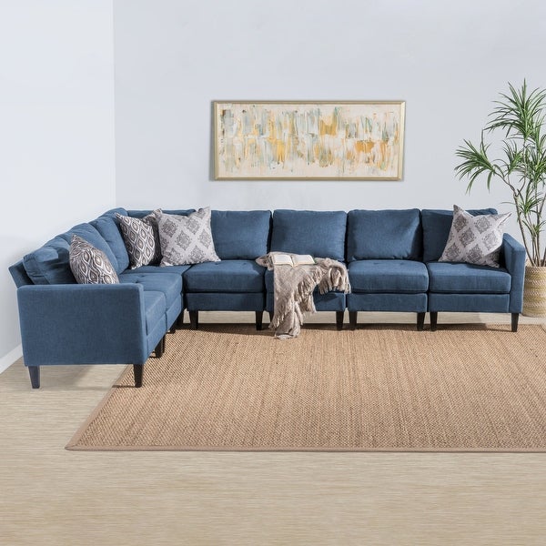 Zahra Fabric 7-piece Sectional Sofa Set by Christopher Knight Home