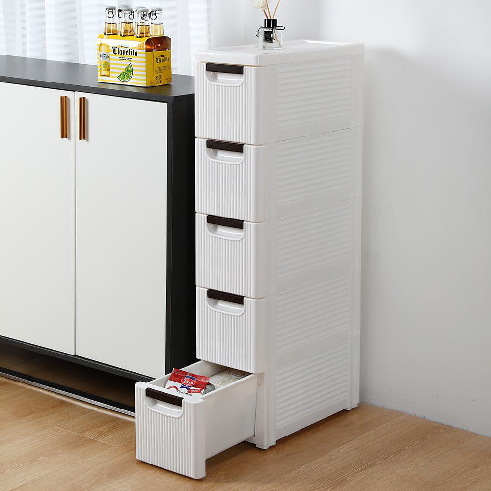 UBesGoo Drawers Unit on Wheels Tower Narrow Slim Container Cabinet for Bathroom Bedroom