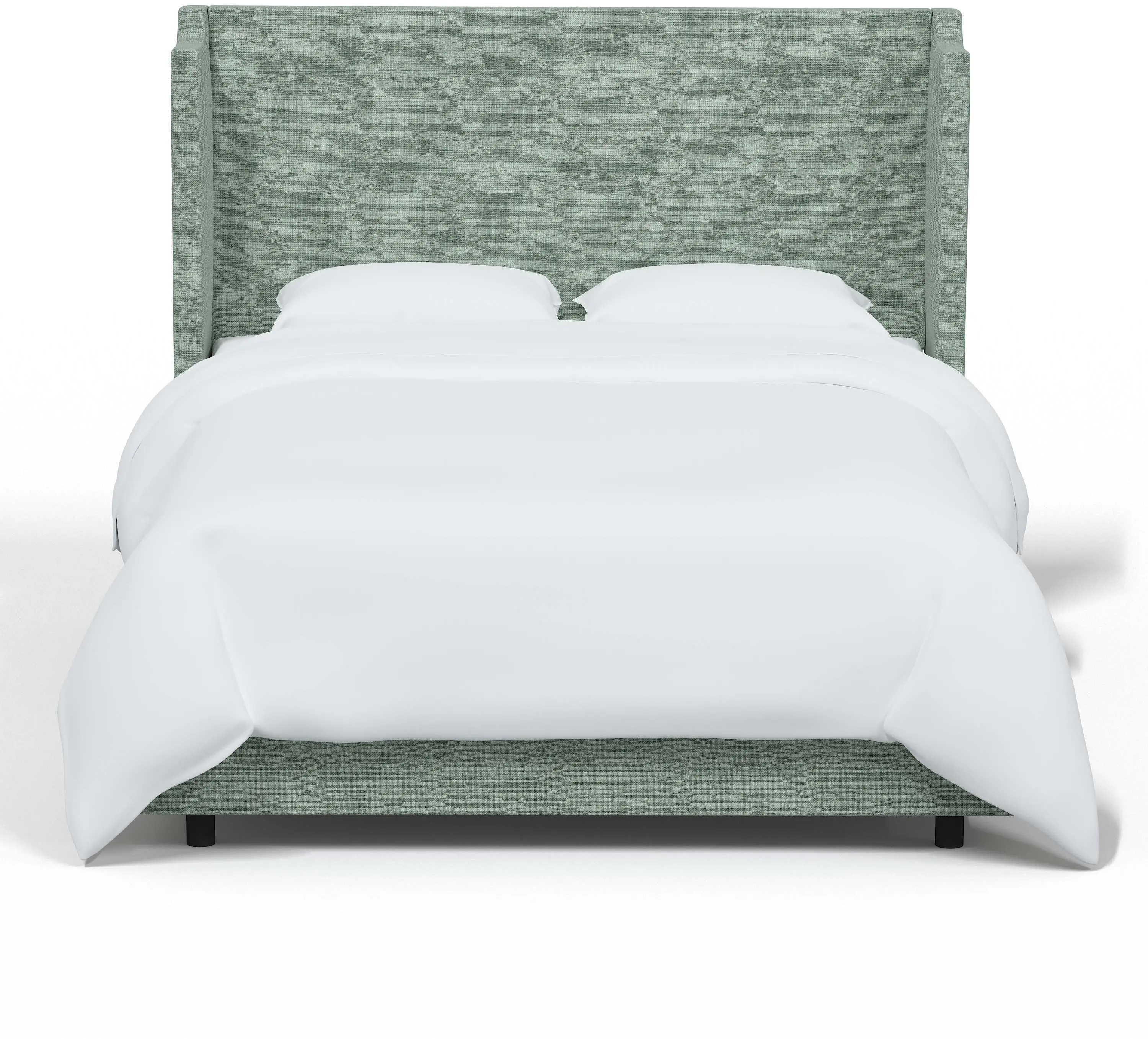 Hattie Seafoam Green Notched Wingback Twin Bed - Skyline Furniture