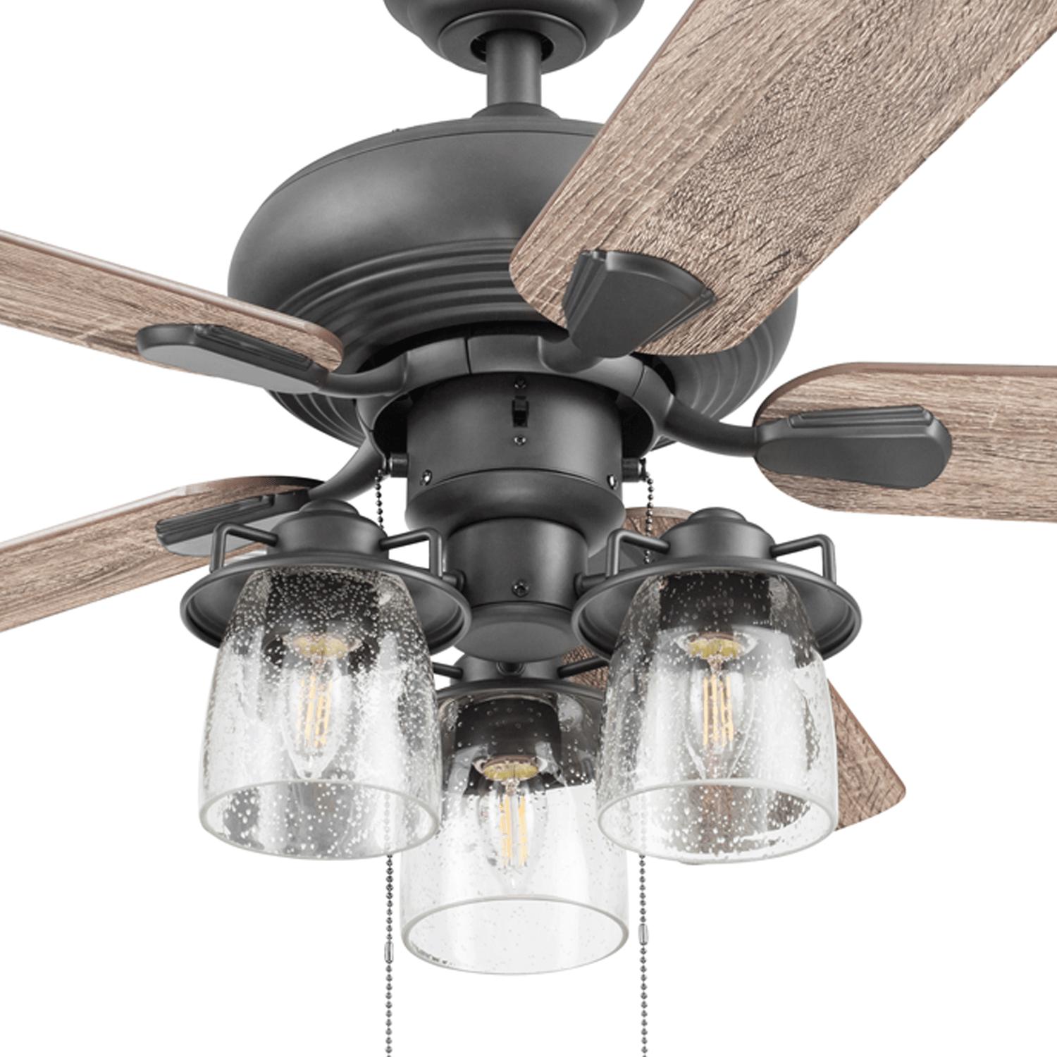 Prominence Home Crown Canyon Bronze 52 In. Indoor LED Ceiling Fan with Remote (5 Blades)