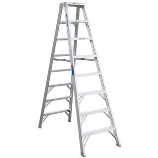 Werner 8 ft. Aluminum Twin Step Ladder with 300 lb. Load Capacity Type IA Duty Rating T378